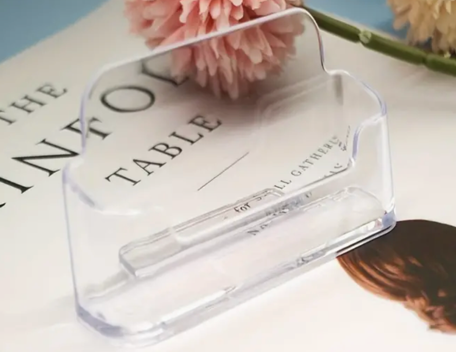 Transparent Plastic Business Card Holder